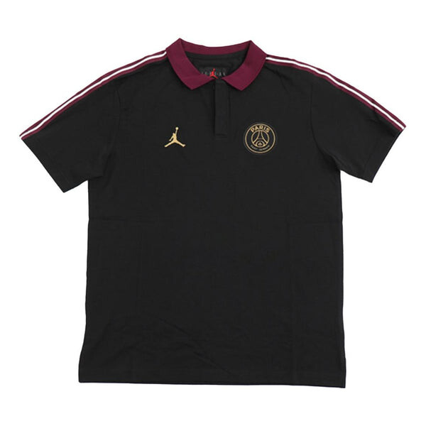 

Футболка Air Jordan Paris Saint-Germain lapel Casual Sports Breathable Short Sleeve Polo Shirt Black, черный