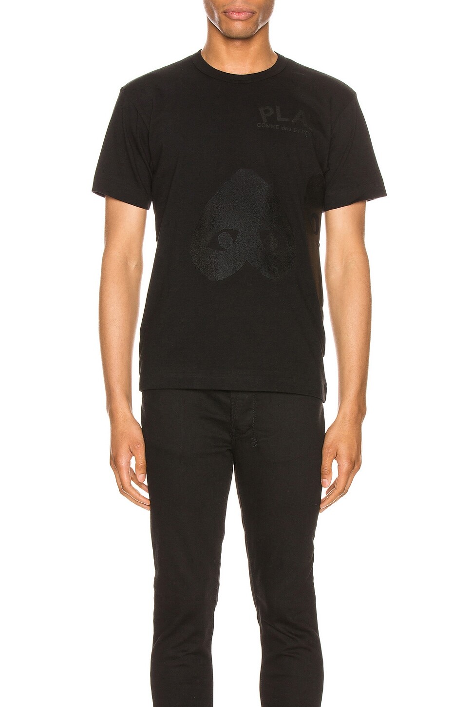 

Хлопковая футболка с перевернутым сердцем Comme Des Garcons Play, черный