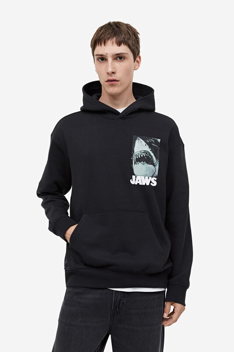 

Свободная толстовка с капюшоном H&M, черный