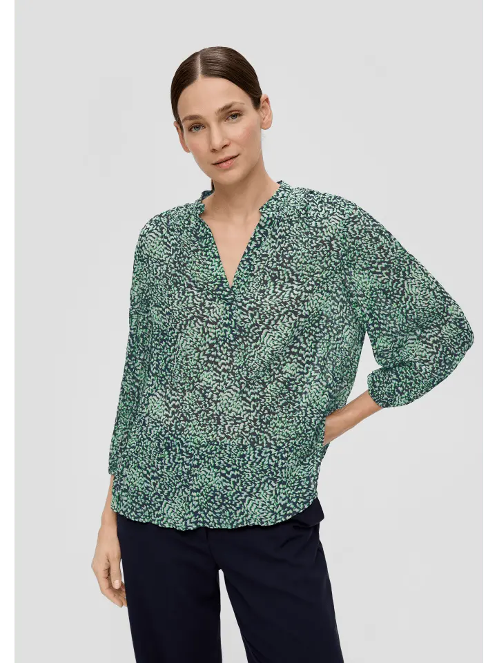 

Блуза sOliver BLACK LABEL 3/4 Arm, цвет blau-grün-mehrfarbig