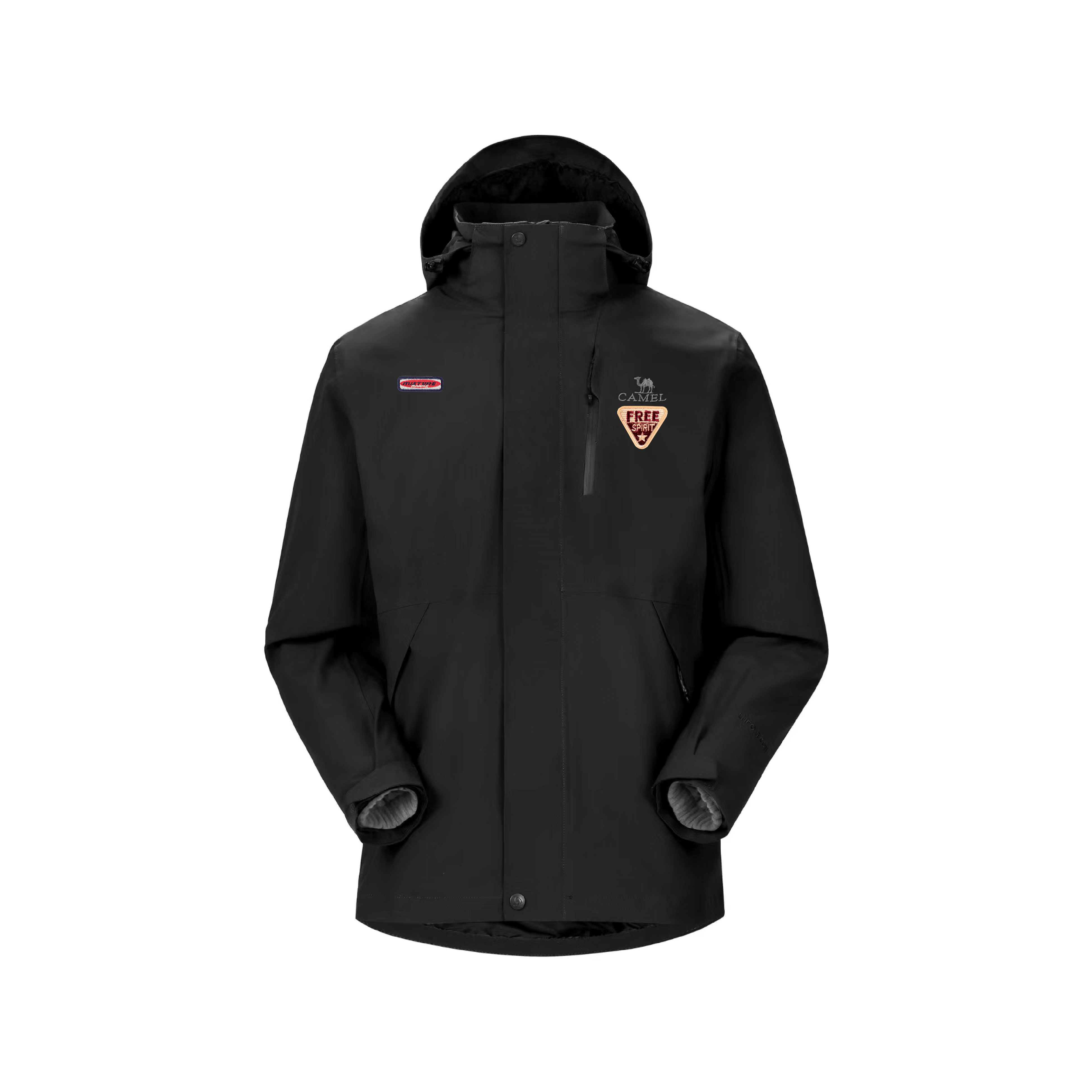 

Водонепроницаемая и ветрозащитная куртка для всепогодного использования в горах, городе, путешествиях и поездках на работу CAMEL, phantom черный