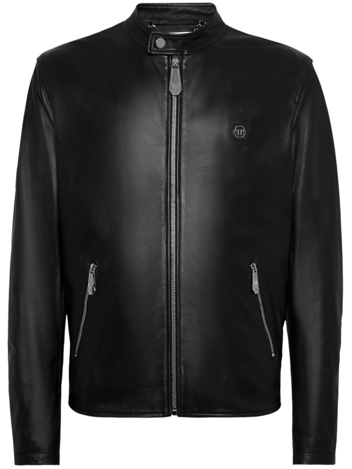 

Philipp Plein кожаная мото куртка, черный
