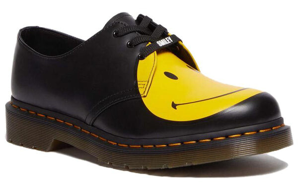 Тапочки dr.martens 1461 smiley smooth leather oxford shoes 'black yellow' Dr. Martens, черный — фото 3