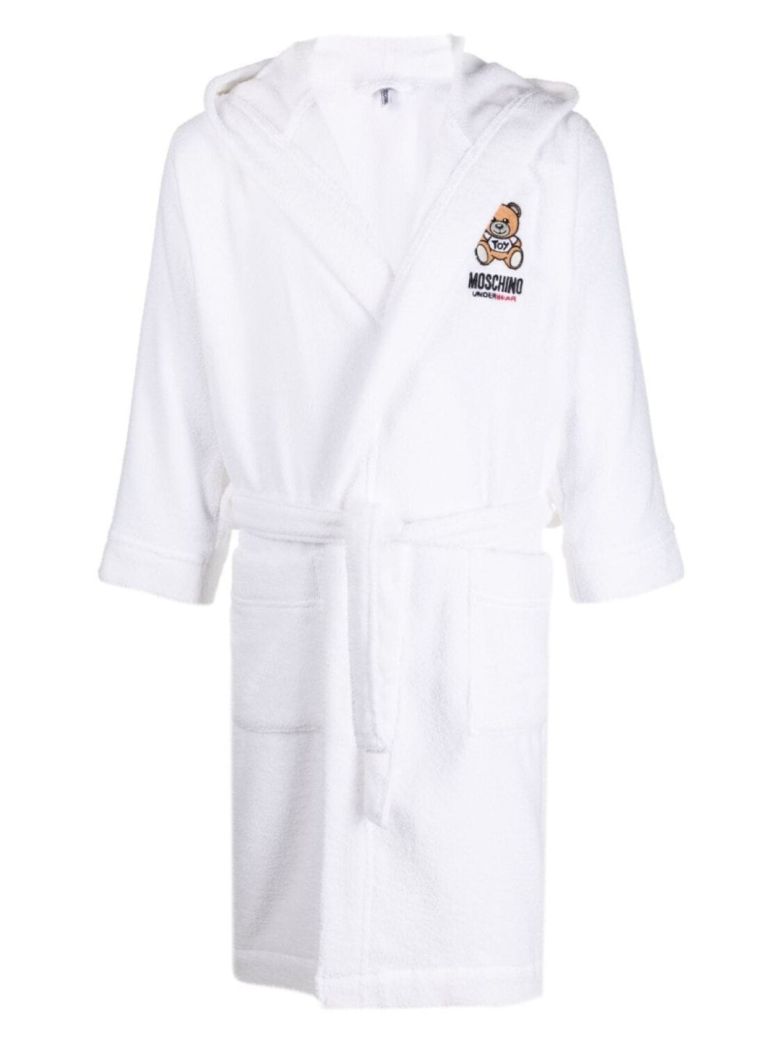 

Moschino халат с нашивкой, белый