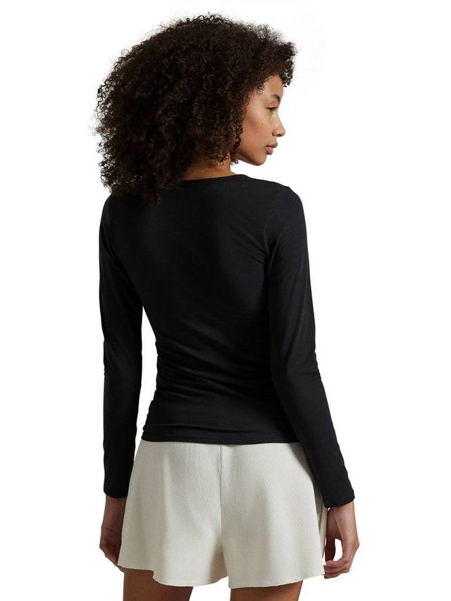 Топ базовый с длинным рукавом Polo Cotton Club Ralph Lauren, Onyx — фото 3