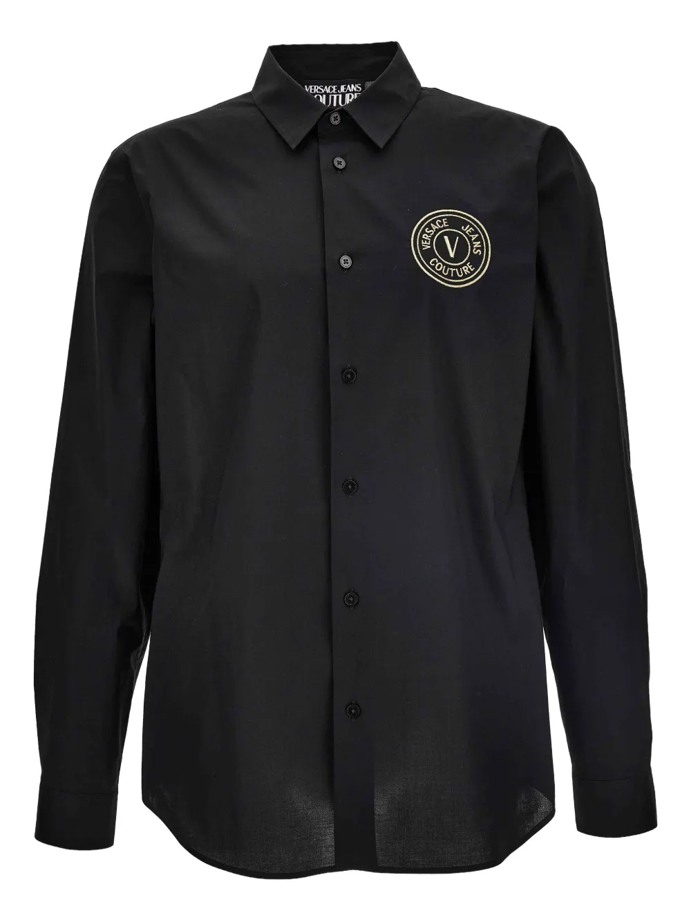 

Рубашка с вышитым логотипом Versace Jeans Couture, черный