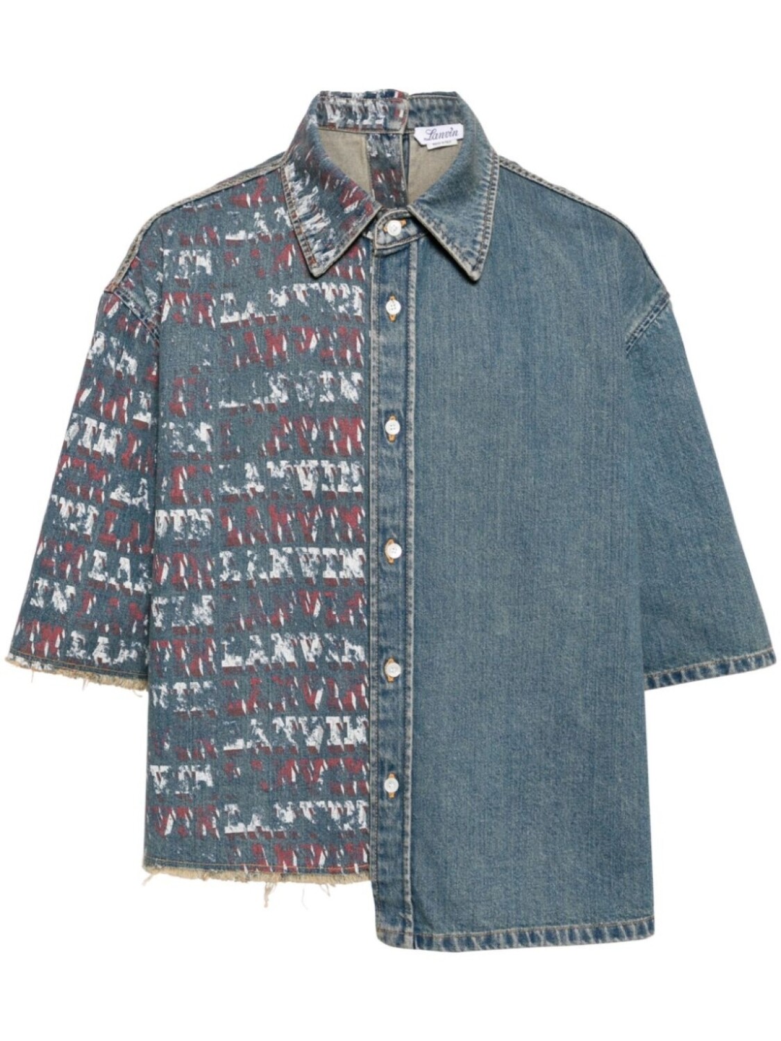 

Lanvin x Future asymmetric denim shirt, синий