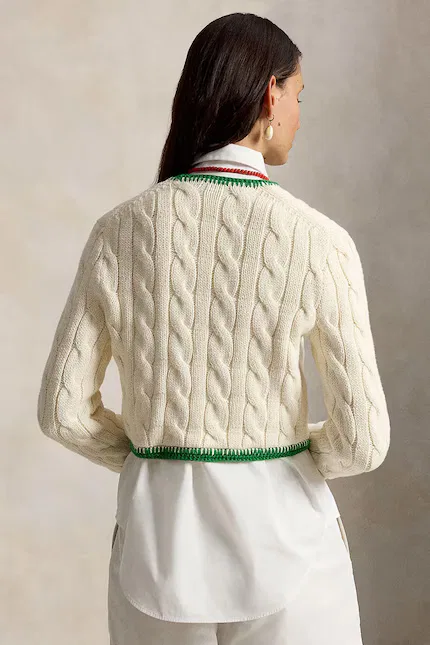 Кардиган женский из хлопка Cotton-Sweater-Cardigan Polo Ralph Lauren, бежевый — фото 2