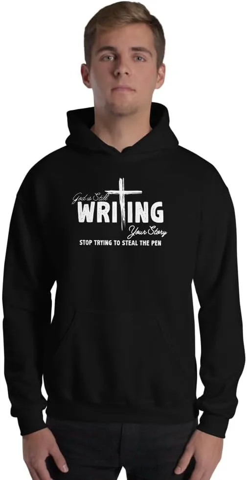 Толстовка с капюшоном Unisex с надписью "God is Still Writing Your Story Jesus Inspirational Gifts" Generic, черный