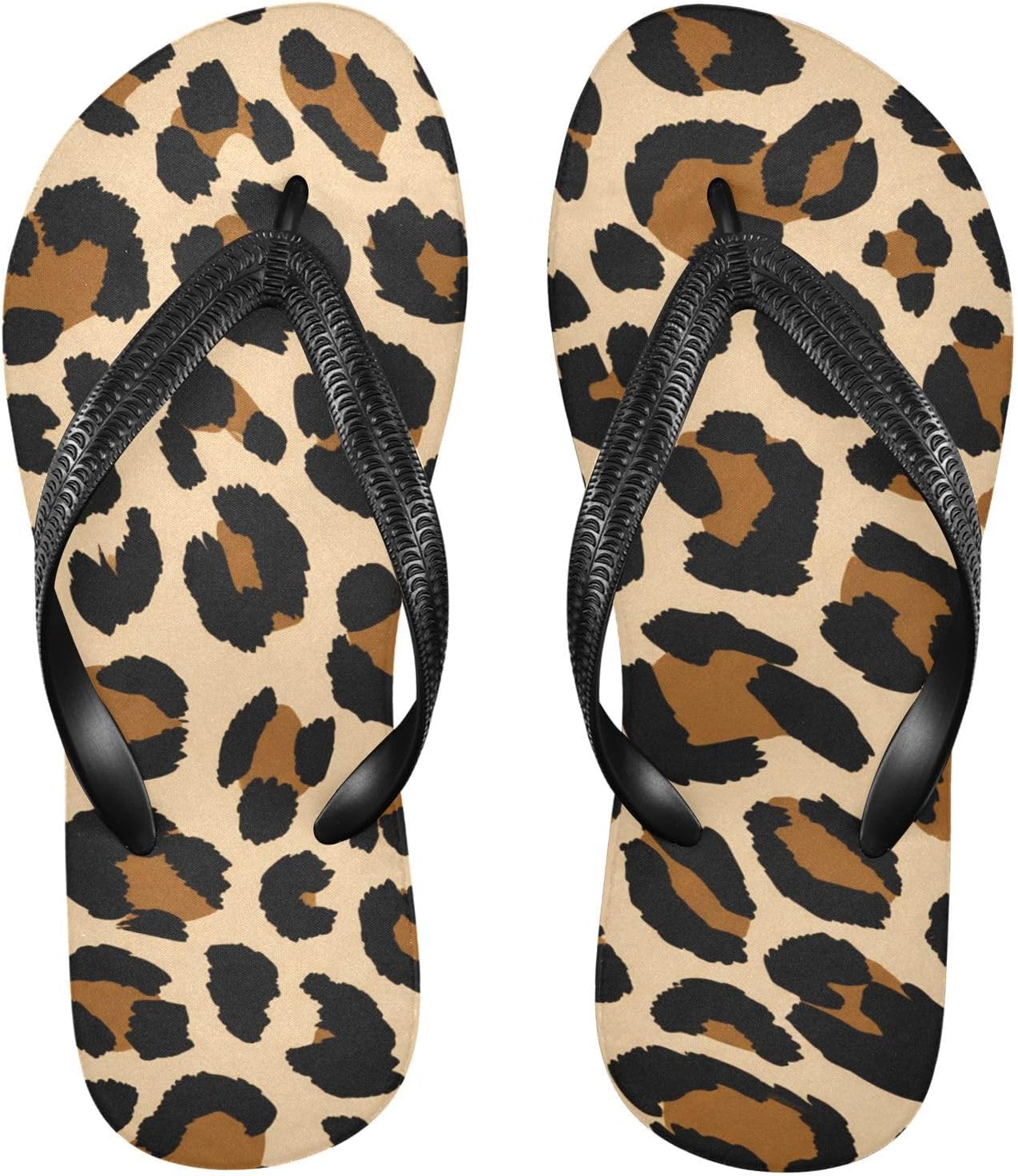 

Пляжные летние повседневные сандалии Leopard Brown для женщин и мужчин, шлепанцы для душа 20861789 Kfbe