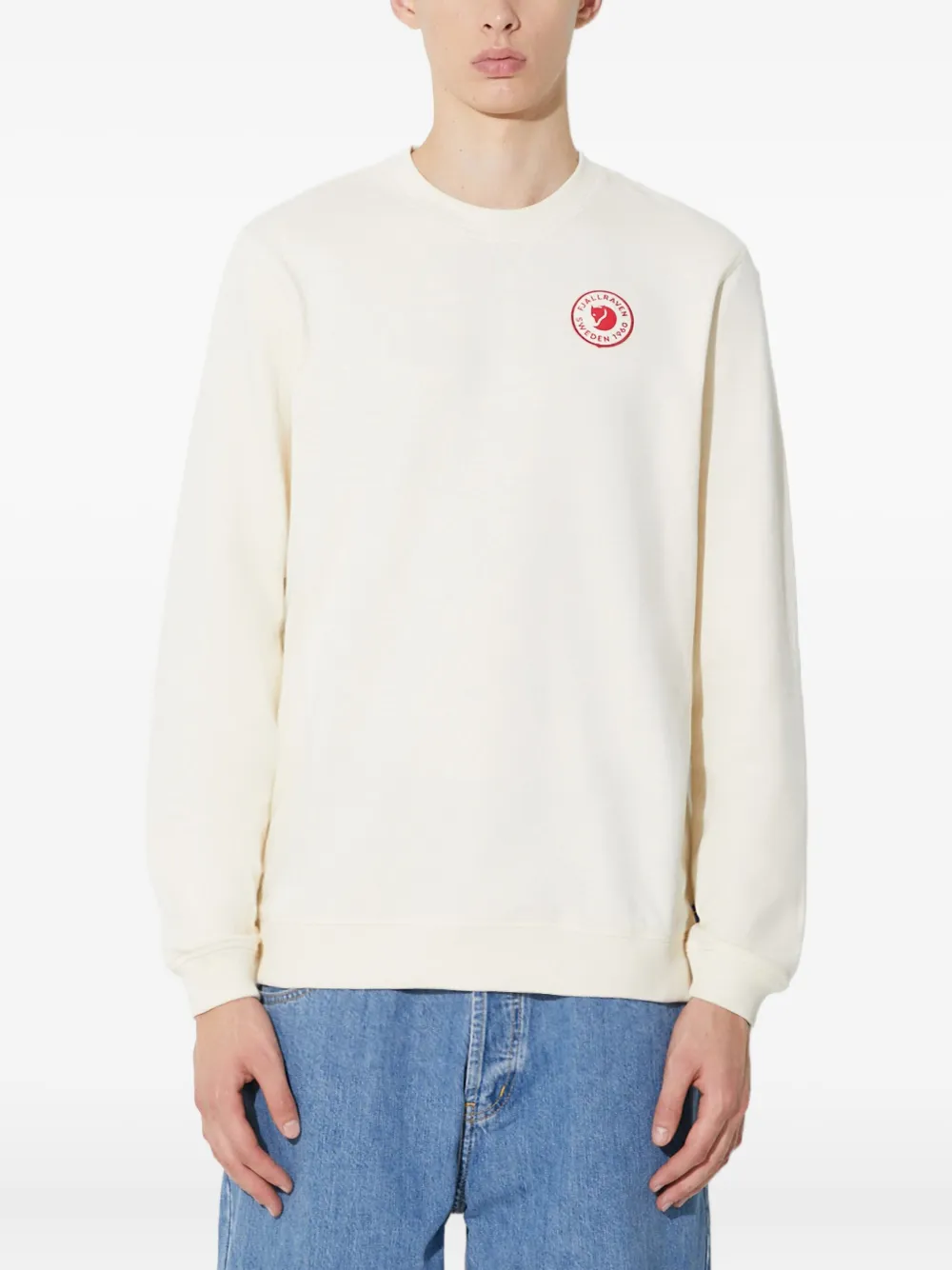 

Свитшот с круглым вырезом и логотипом Fjällräven, белый