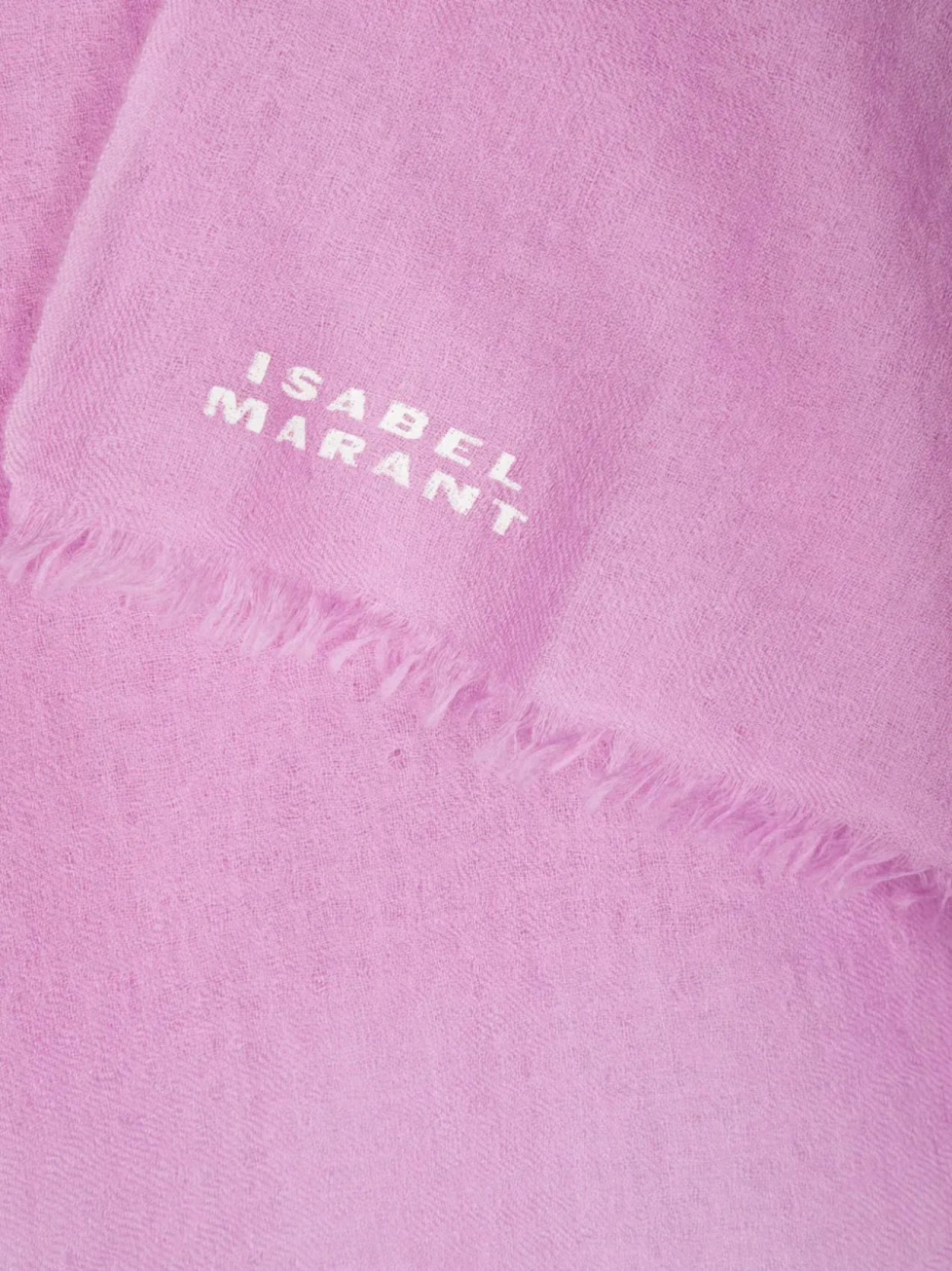 ISABEL MARANT шарф с бахромой и жаккардовым логотипом, розовый — фото 3