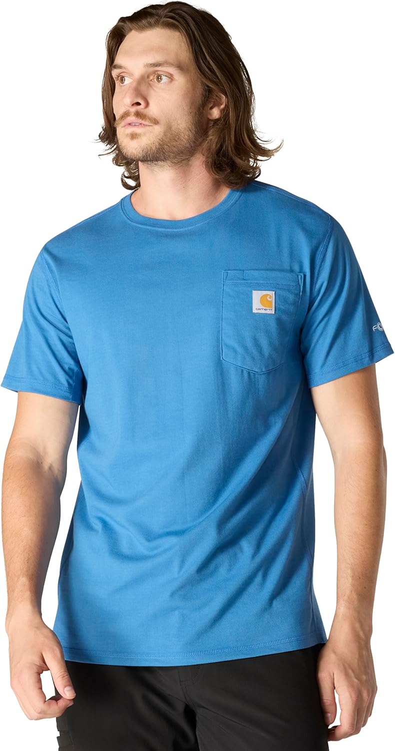 

Carhartt мужская футболка с карманом Force Relaxed Fit Midweight с коротким рукавом, Dark Horizon Blue Heather, Синий, Carhartt мужская футболка с карманом Force Relaxed Fit Midweight с коротким рукавом, Dark Horizon Blue Heather