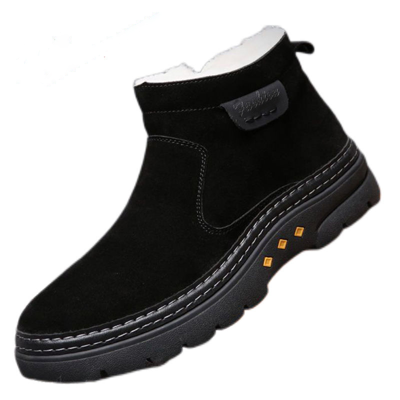 

Год за годом теплые нескользящие короткие зимние ботинки мужские NIANZOUSUO, черный
