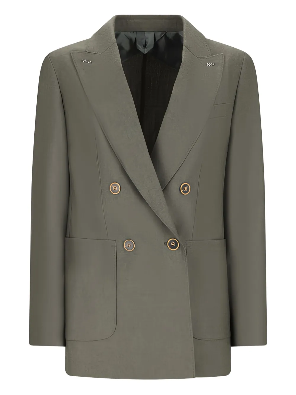 

Двубортный блейзер с накладными карманами MAX MARA, зеленый