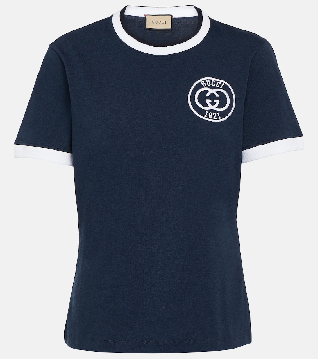 

Футболка из хлопкового джерси Interlocking G Gucci, Sporty Navy/Mix