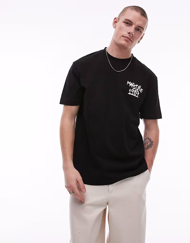 

Футболка Topman с принтом «Марсель» черного цвета