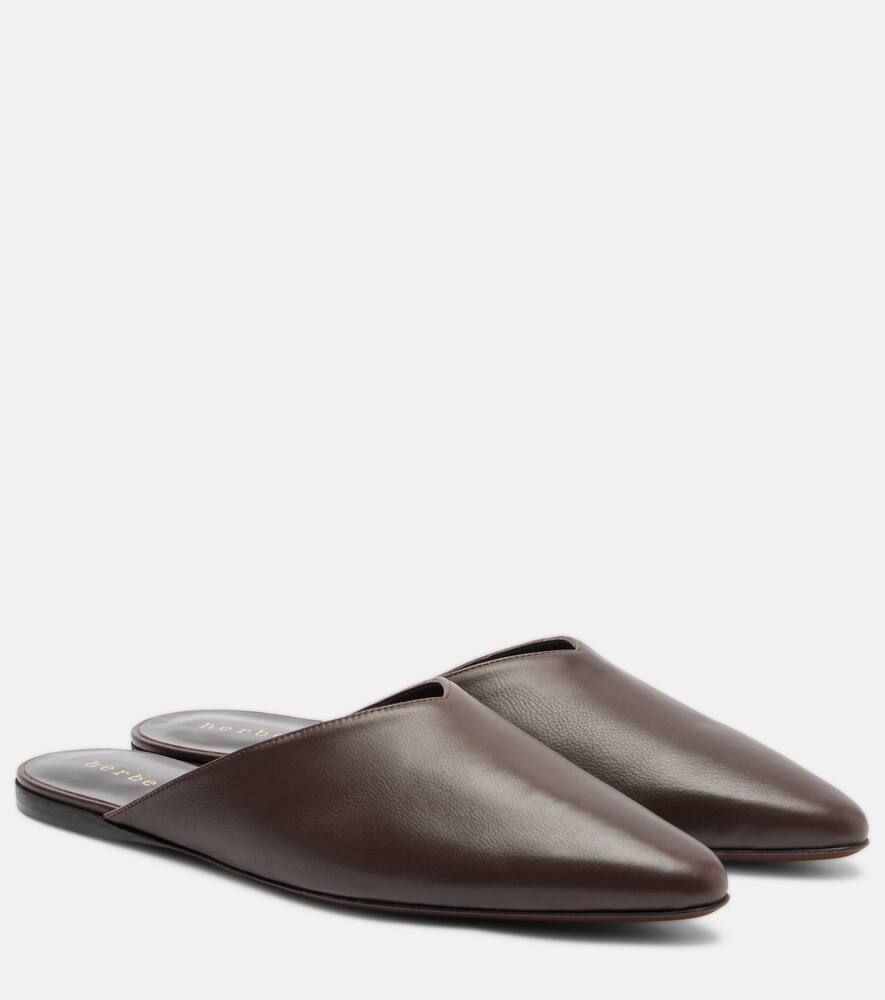 Домашние кожаные мюли Herbert Levine, Dark Brown