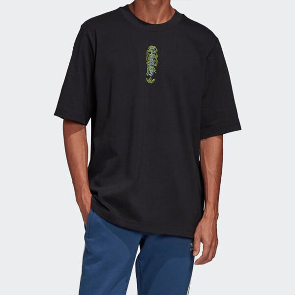 Футболка originals back graffiti printing short sleeve black Adidas, черный — фото 3