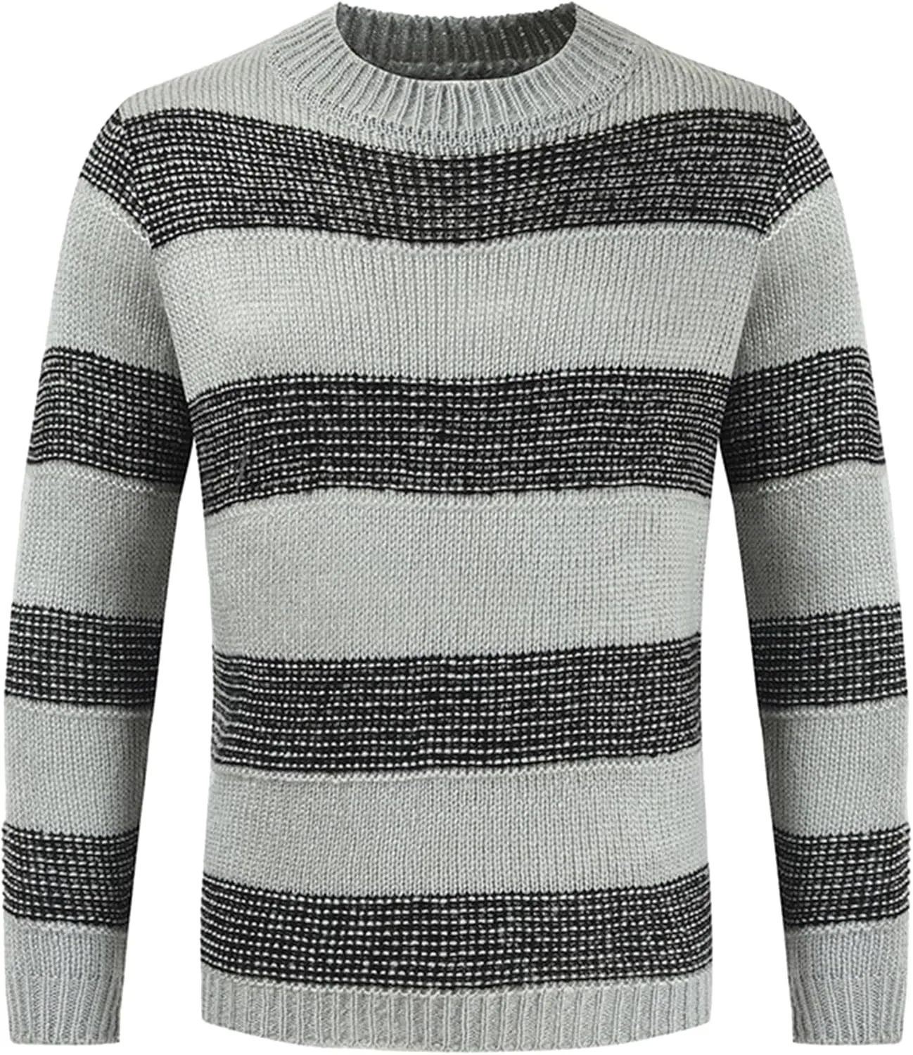 

Мужской свитер Maiyifu-GJ с длинным рукавом, полосками и воротником-стойкой