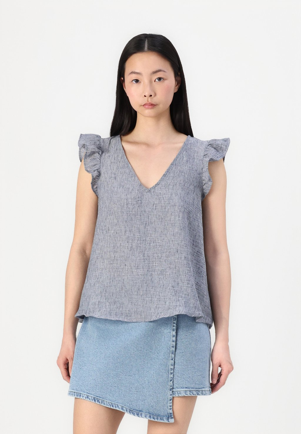 

Блуза VMJANIE FLOUNCE Vero Moda, темно-синий