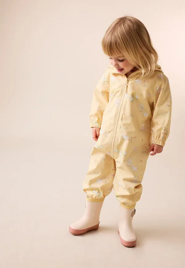 Комбинезон для защиты от дождя Regular fit waterproof printed puddlesuit Next, лимонно-желтый