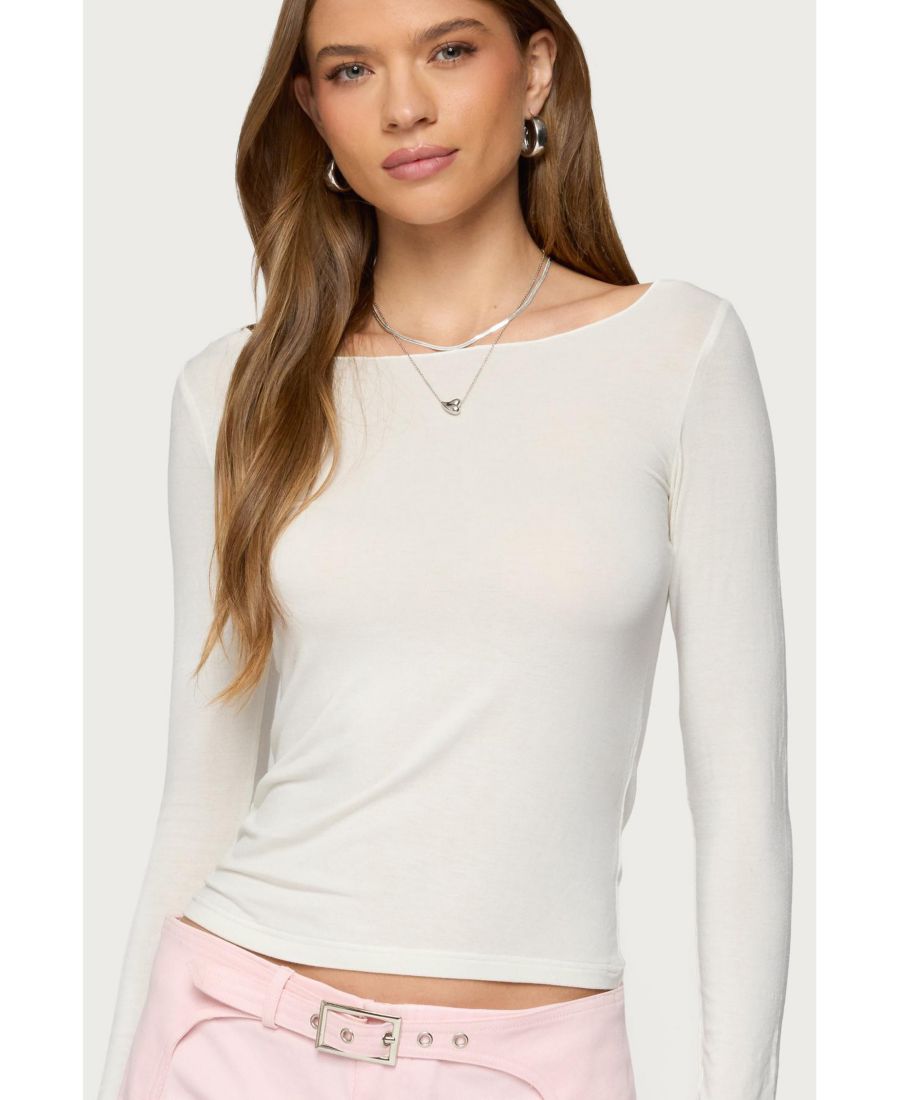 

Женская полупрозрачная блузка с длинными рукавами Edikted, White