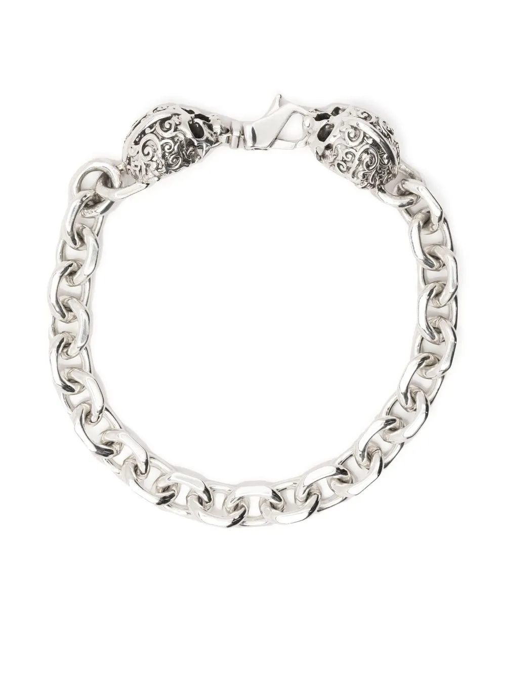 

Arabesque skull chain bracelet Emanuele Bicocchi, серебряный