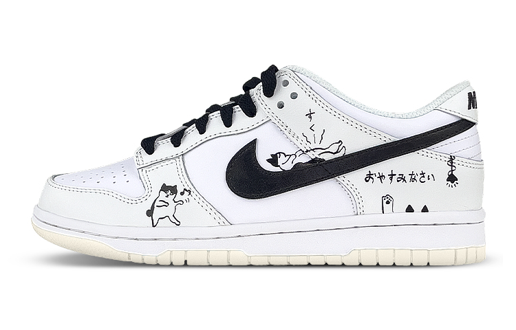 

Кроссовки Nike Dunk Skateboard Shoes Women's Low-Top White Black, Черный, Кроссовки Nike Dunk Skateboard Shoes Women's Low-Top White Black