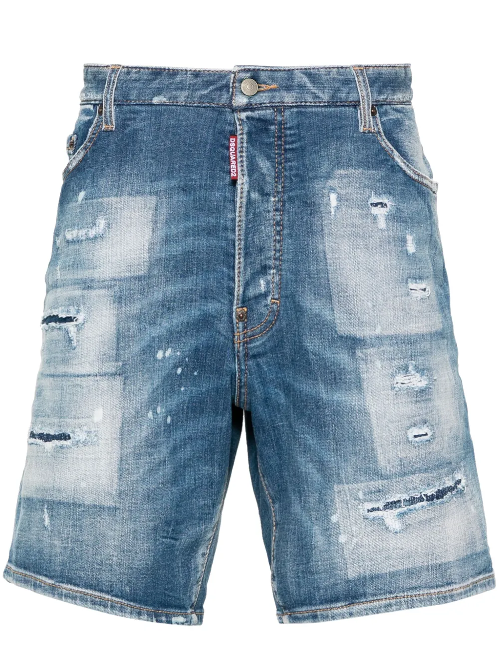 

Джинсовые шорты с эффектом потертости DSQUARED2, синий