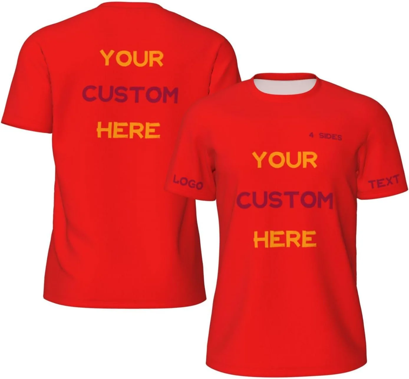 

Футболка Custom с принтом на 4 сторонах