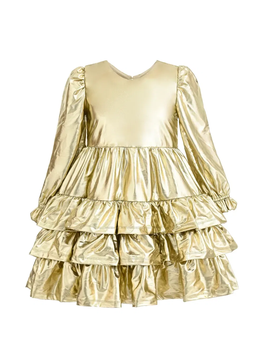 Платье с металлизированными оборками Mimi Tutu, золото