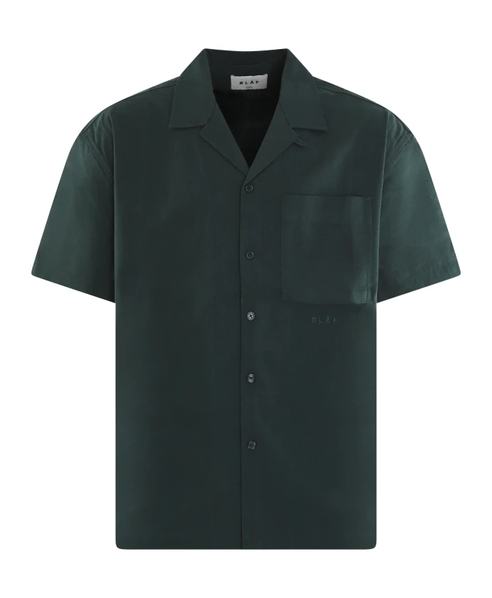 

Льняная походная рубашка зеленого цвета Olaf Hussein, зеленый