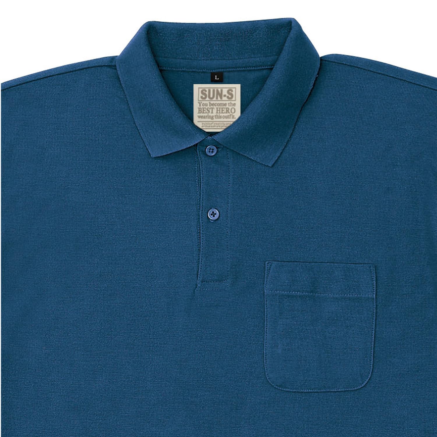 

Рубашка-поло с длинным рукавом San-S SA10041, темно-синяя, размер 4L Sun-S