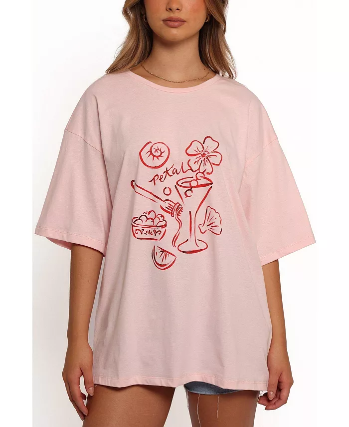 

Женская футболка с рисунком Loa Petal and Pup, розовый