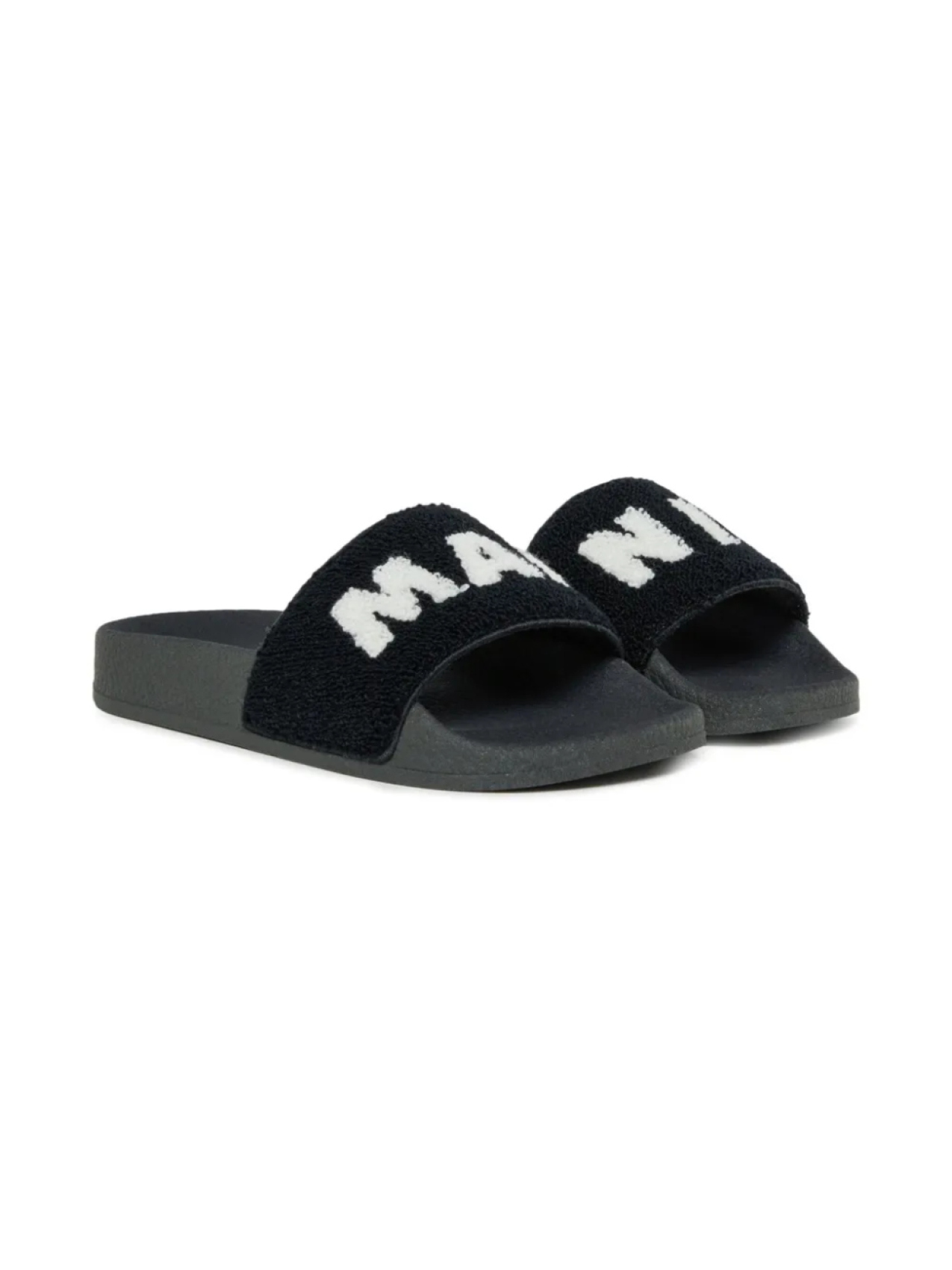 

Детские сланцы с жаккардовым принтом и логотипом Marni Kids, черный