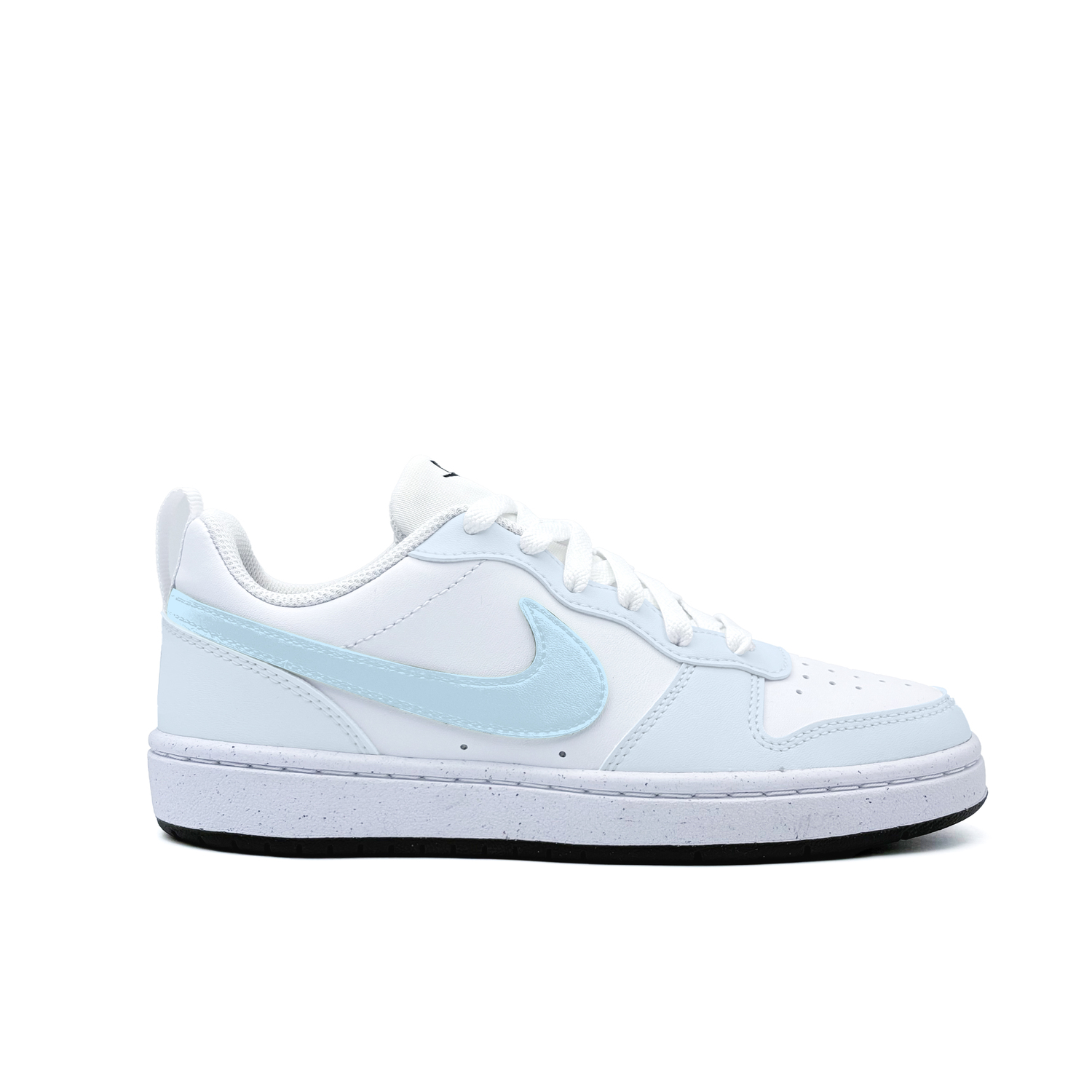 Nike Детские низкие скейтбордистские кроссовки Court Borough Ice Blue Snowflake, износостойкие, белые, для подростков — фото 3