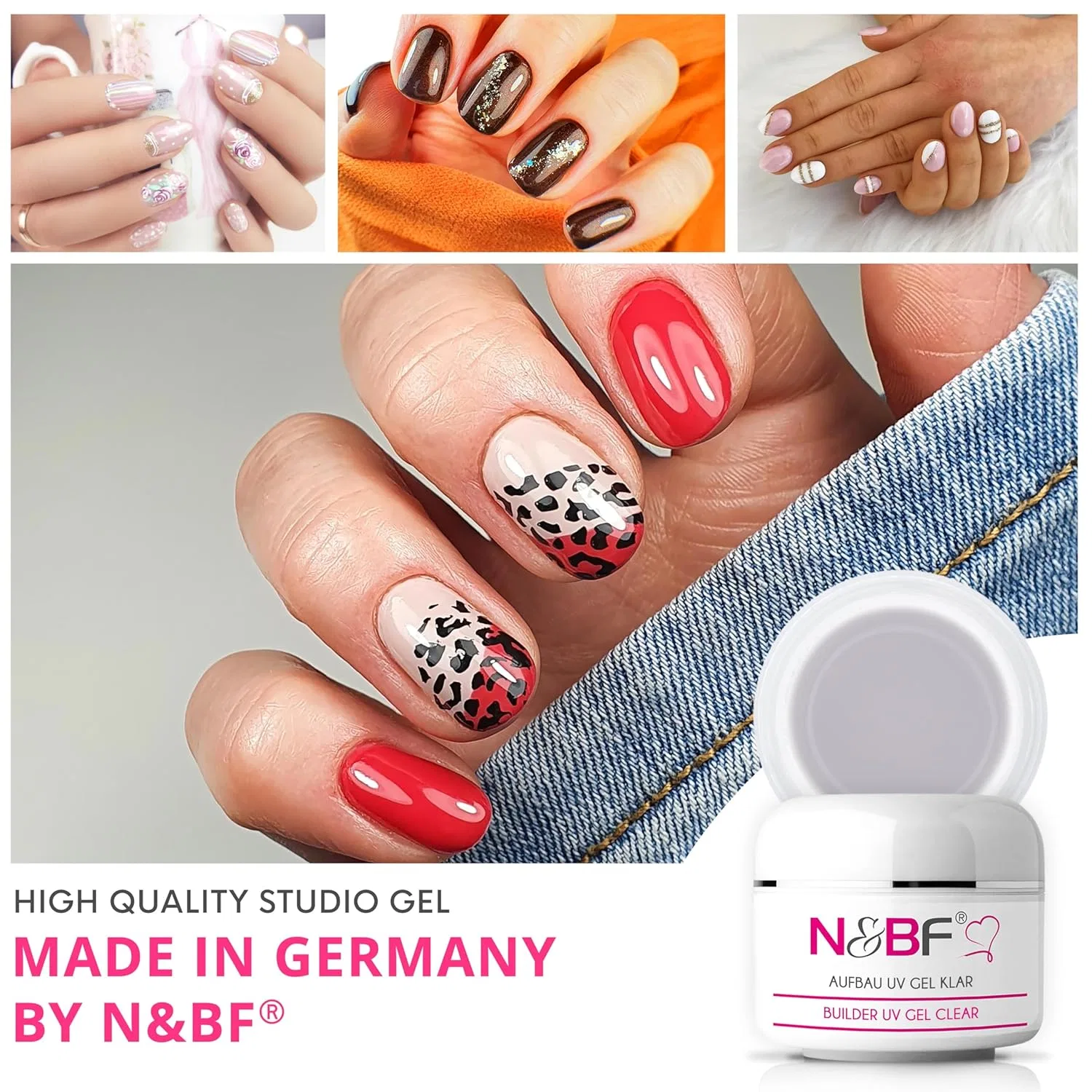 Прозрачный УФ-гель для наращивания N&BF Builder Gel Clear, 30 мл Nails Factory — фото 3