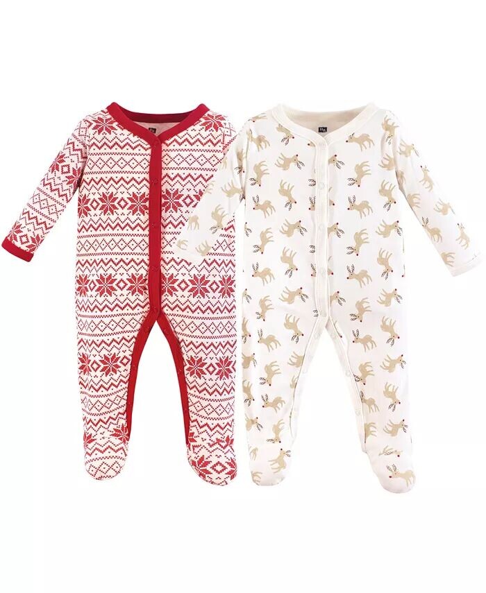 

Детские хлопковые застежки для сна и игр для мальчиков, 2 шт Hudson Baby, белый