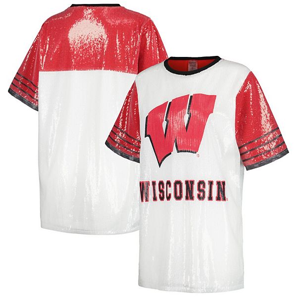 

Женское белое платье-джерси Wisconsin Badgers Chic Full Sequin Gameday Couture