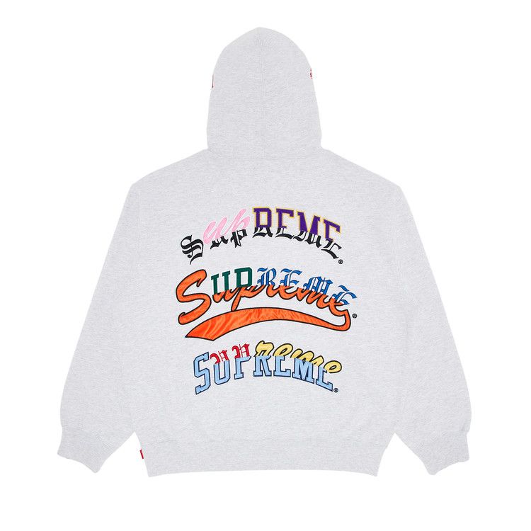

Толстовка Supreme Multi Logos Hooded Sweatshirt, Ash Grey