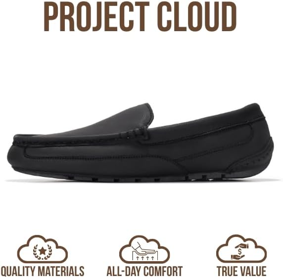 Мужские тапочки Project Cloud из 100 натуральной кожи с стелькой из пены с эффектом памяти - нескользящие и легкие тапочки для дома и улицы для мужчин (Oswin), черный — фото 3