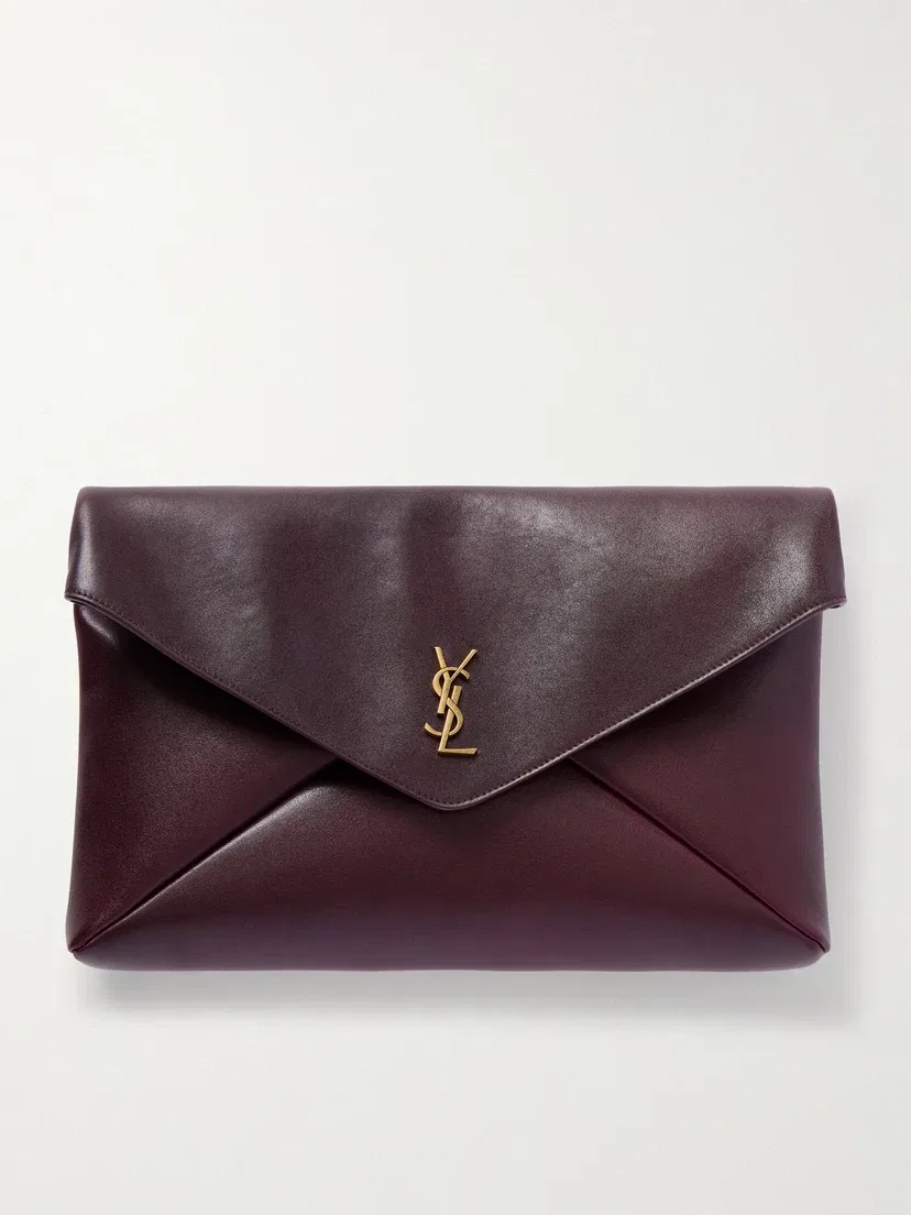 Кожаная сумка через плечо Cassandre XXL Envelope SAINT LAURENT, бордовый