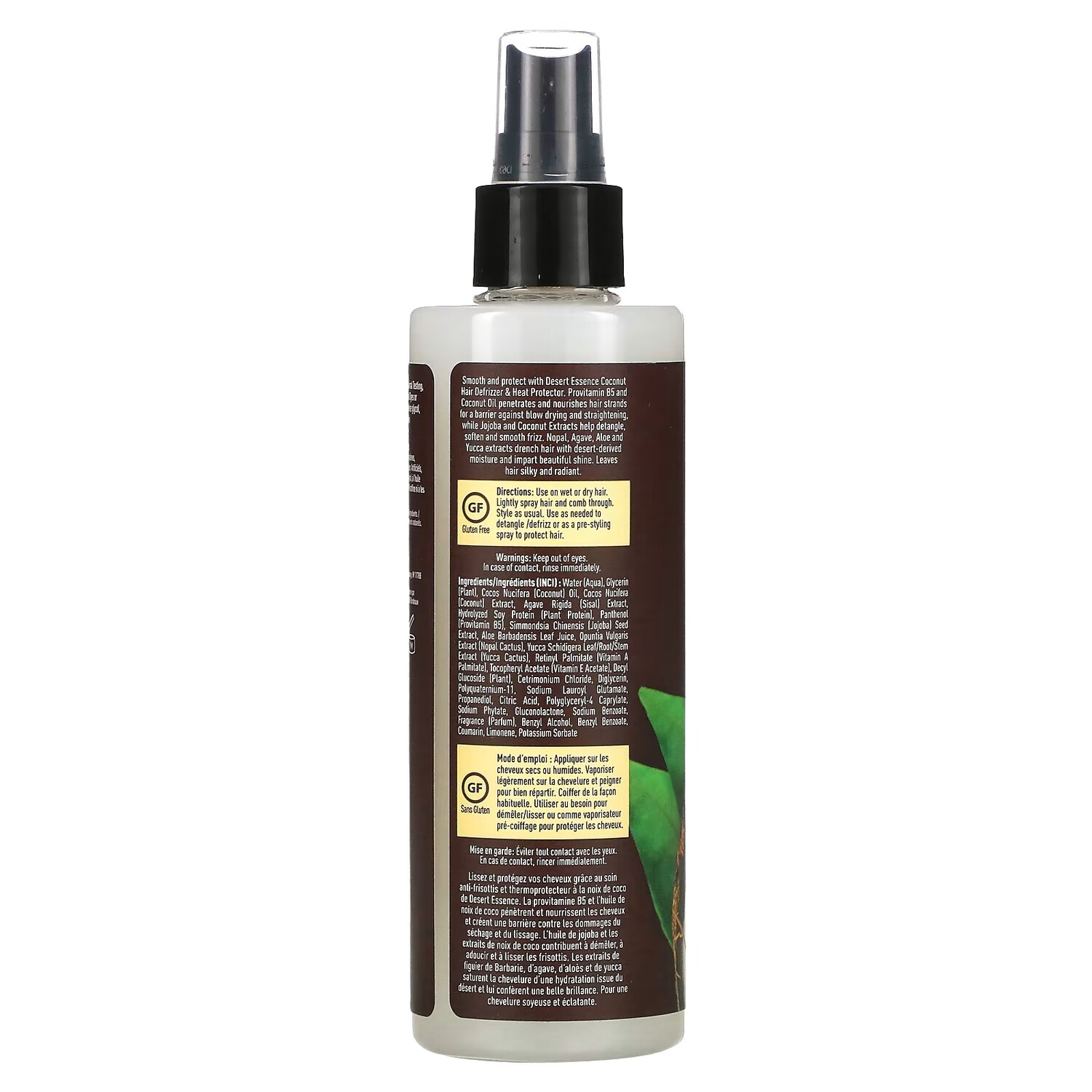 Desert Essence Выпрямляющее средство и термозащита для волос с кокосом 237 мл (8,5 жидкой унции) — фото 2