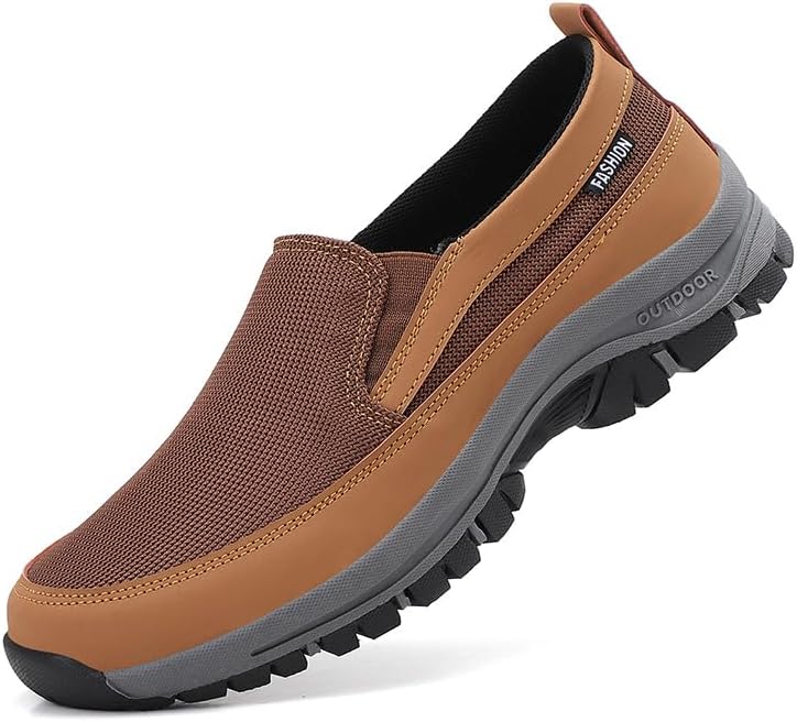 

Мужские ортопедические слипоны для ходьбы, мокасины, классические туфли, стильные мужские лоферы, повседневная обувь, кроссовки, легкие и дышащие для ежедневной носки Hhhchpm, коричневый
