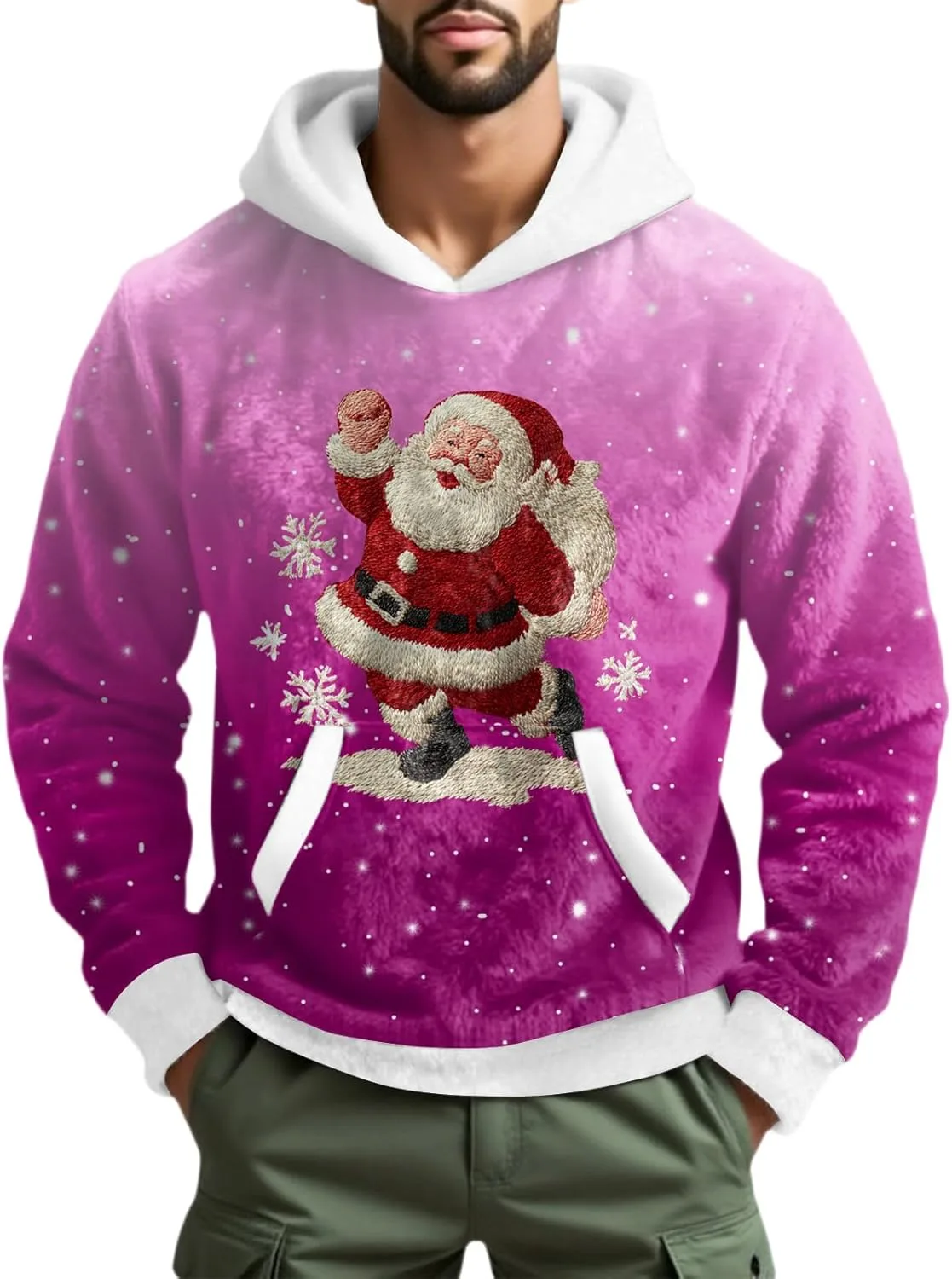 

Уродливый рождественский худи для мужчин зимний шерпа пуловер FQZWONG