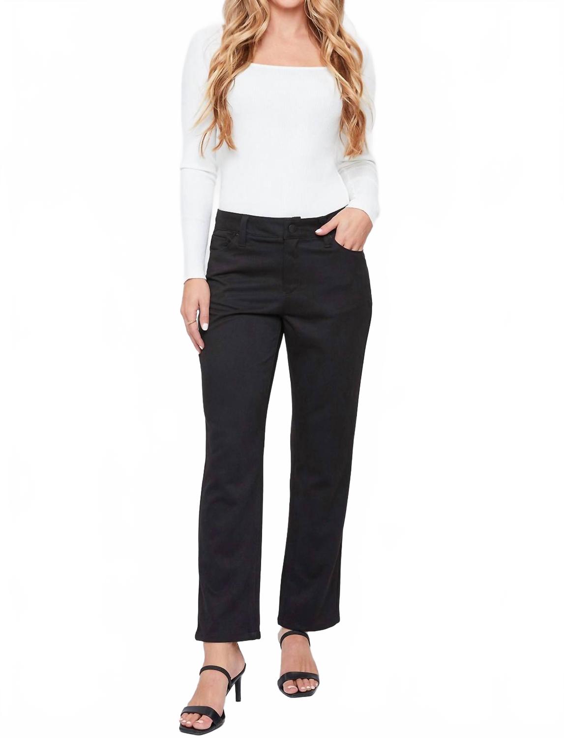 

Женские брюки прямого кроя с пятью карманами из вельветового твила в черном цвете YMI