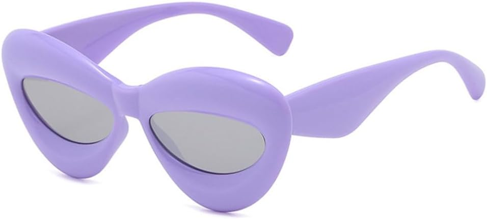

Солнцезащитные очки LVTFCO Retro Cat Eye Candy Color для женщин, модные, с овальными линзами, защита от УФ-излучения UV400, для мужчин, желто-розовые, Purple Silver Mirror