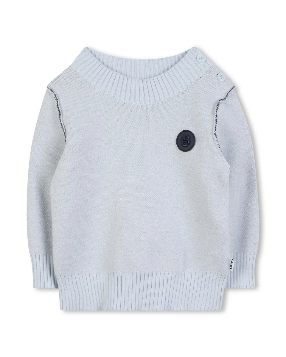 

Голубой детский джемпер с пуговицами на плече BOSS Kidswear