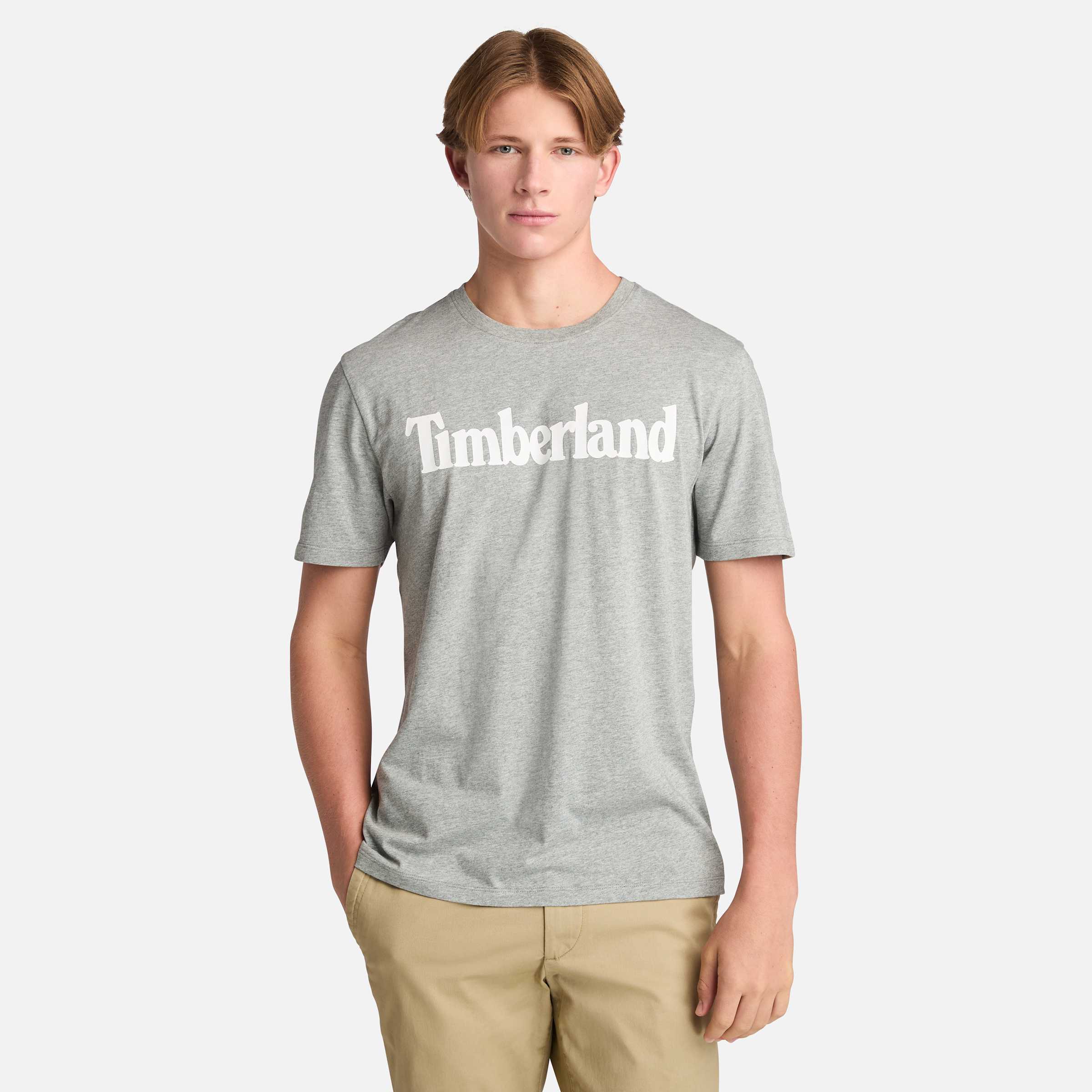 

Футболка мужская Northwood US Wordmark с коротким рукавом Timberland, цвет medium grey heather/white